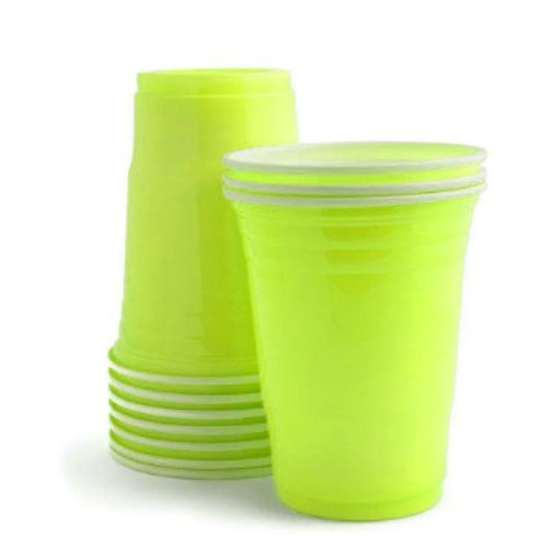 GENERICO - Vasos Plasticos Capacidad 500 Ml Color Verde 10 Unidades
