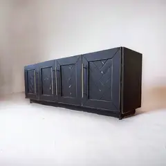 TAIKKEE - BUFFET RUSTICO EN MADERA NEGRO DECAPADO