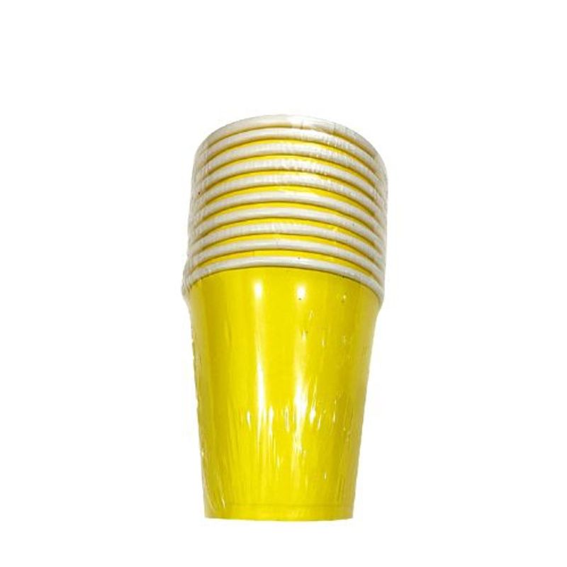 GENERICO - Vasos Papel 5.3 Cm X 8.8 Cm X 7.6 Cm Color Amarillo 10 Unidades