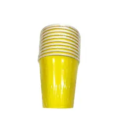GENERICO - Vasos Papel 5.3 Cm X 8.8 Cm X 7.6 Cm Color Amarillo 10 Unidades