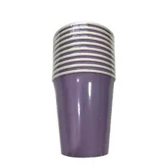 GENERICO - Vasos Papel 5.3 Cm X 8.8 Cm X 7.6 Cm Color Morado 10 Unidades