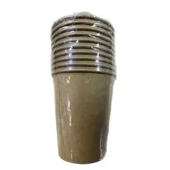 GENERICO - Vasos Papel 5.3 Cm X 8.8 Cm X 7.6 Cm Color Marron 10 Unidades