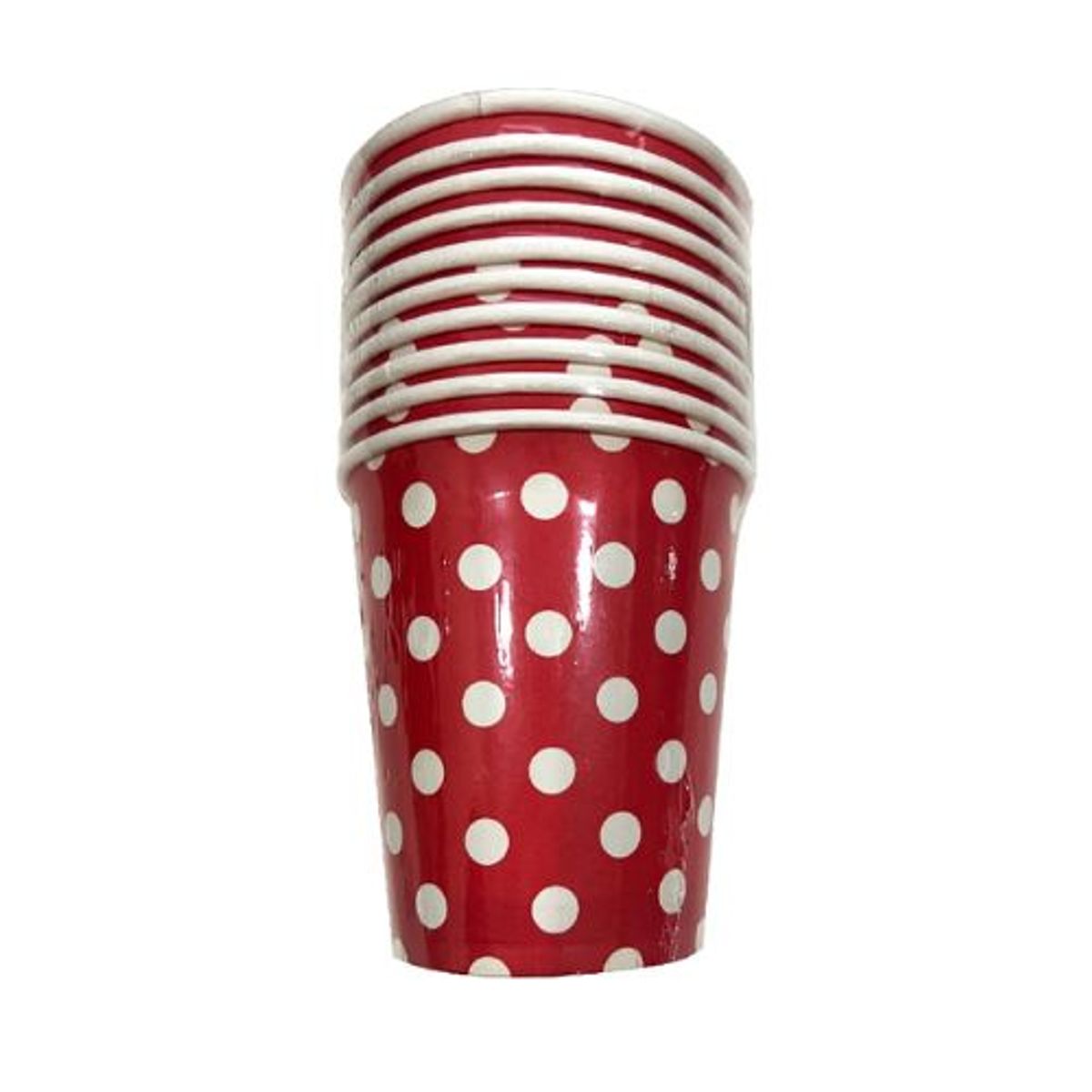 GENERICO - Vasos Papel 5.3 Cm X 8.8 Cm X 7.6 Cm Diseño Puntos Color Rojo