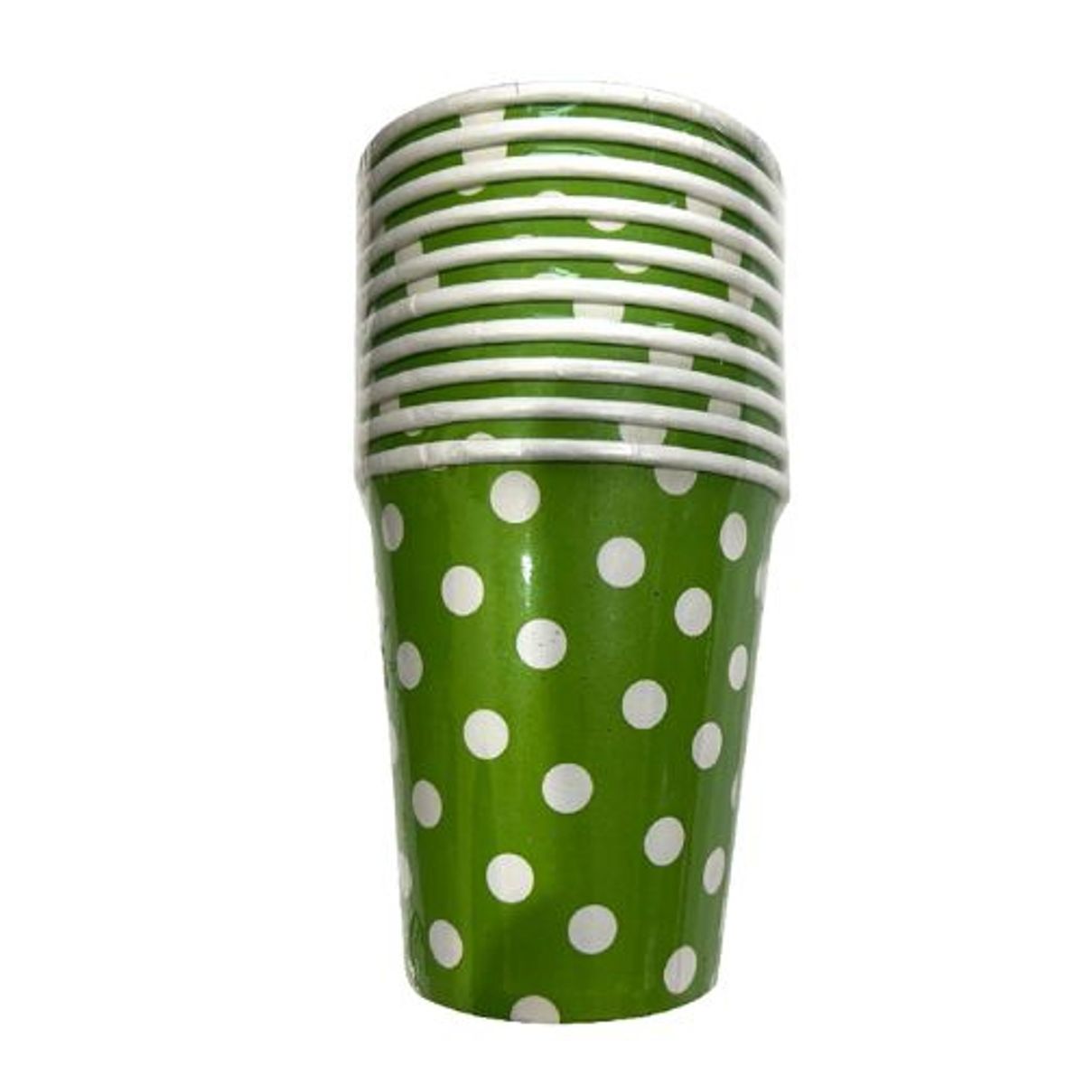 GENERICO - Vasos Papel 5.3 Cm X 8.8 Cm X 7.6 Cm Diseño Puntos Color Verde