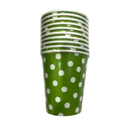 GENERICO - Vasos Papel 5.3 Cm X 8.8 Cm X 7.6 Cm Diseño Puntos Color Verde