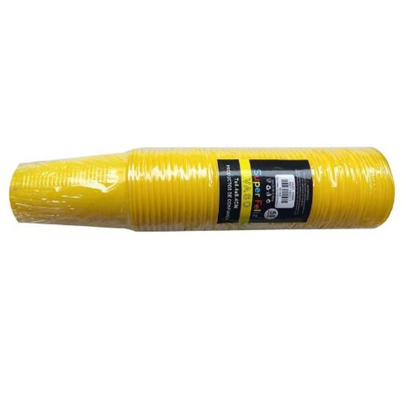 GENERICO - Vasos Plasticos Color Amarillo 200 Ml 50 Unidades
