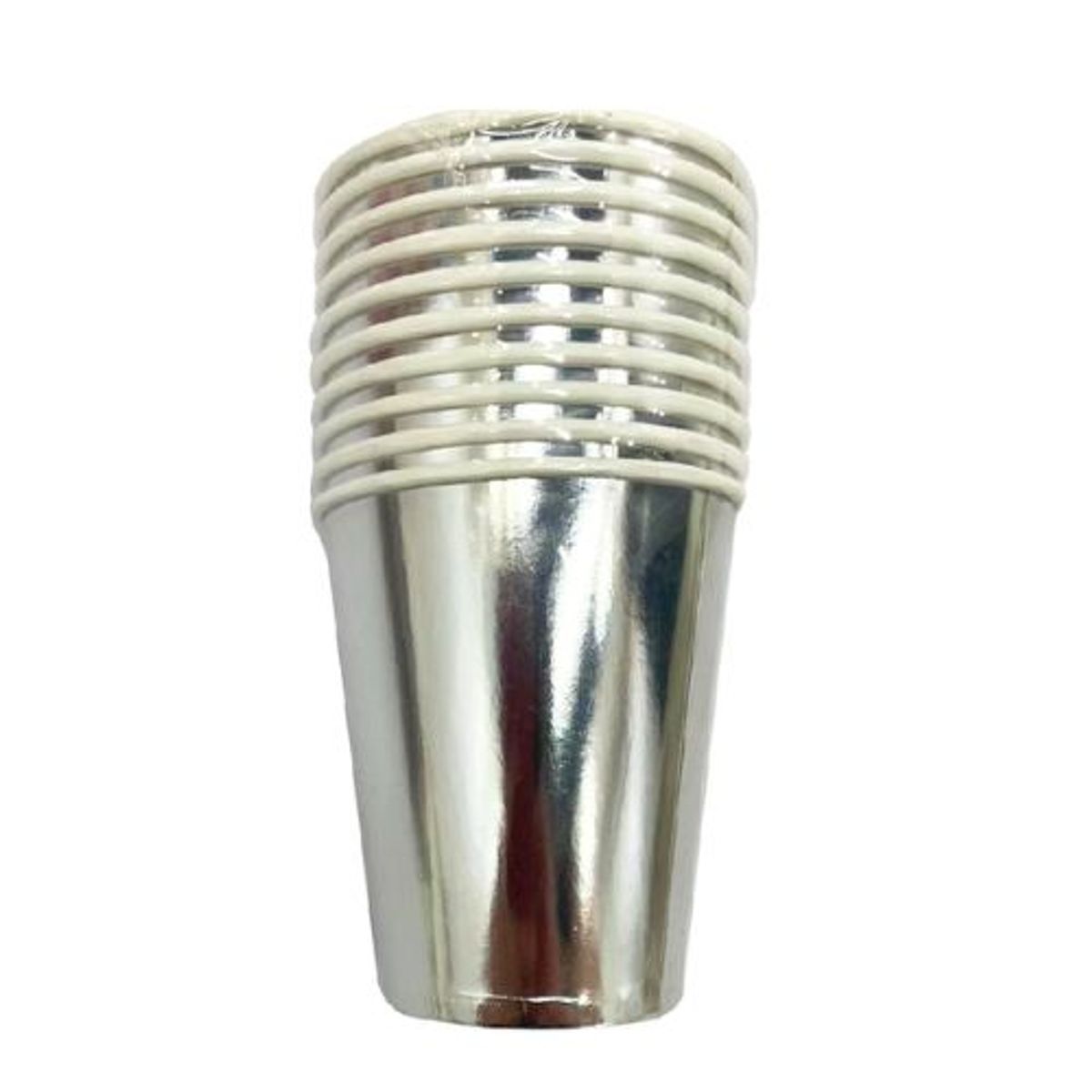GENERICO - Vaso Material Papel Color Plateado 10 Unidades