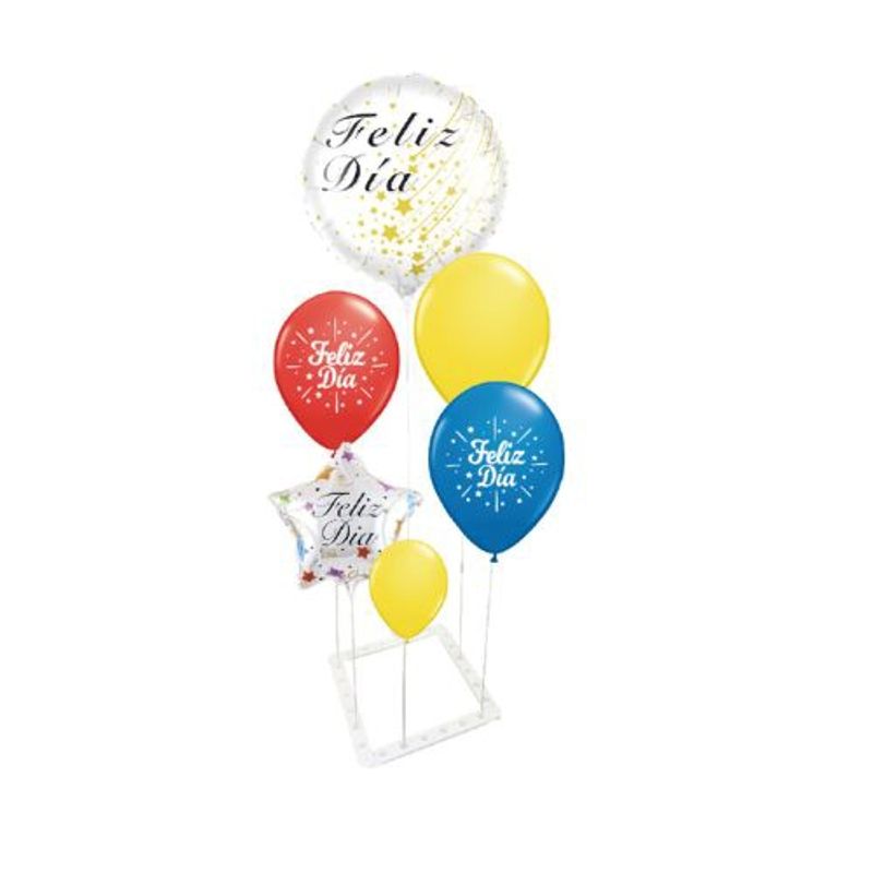 GENERICO - Centro De Mesa Varios Colores Globos Feliz Dia