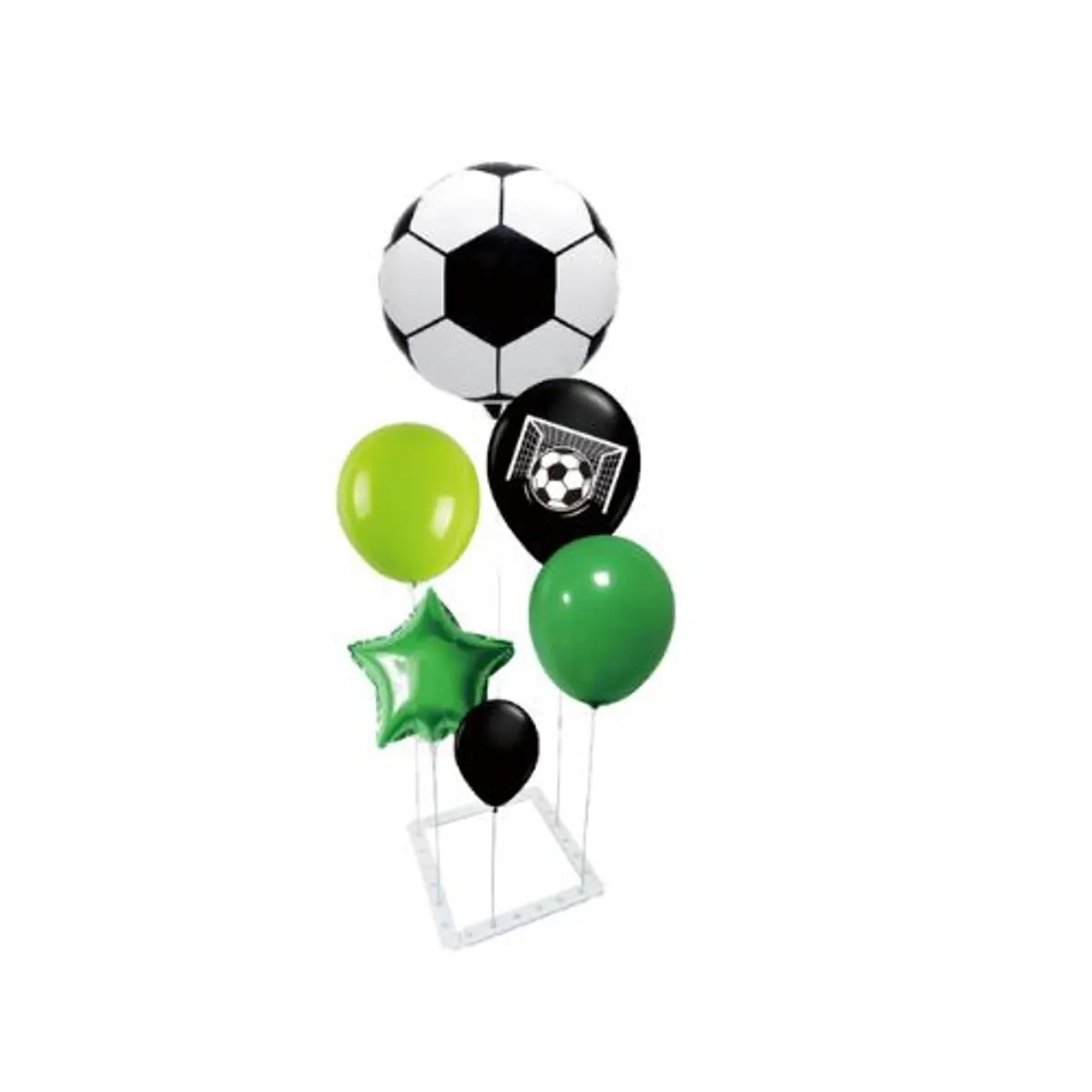 GENERICO - Centro De Mesa Diseño Futbol Globos Color Blanco Negro Verde