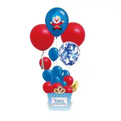 GENERICO - Globo Diseño Plim Plim Color Rojo Azul Latex