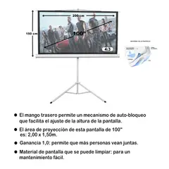 MALIK - Telon C/Tripod 2.00mx1.50m 4:3 100 pulg para Epson L200w