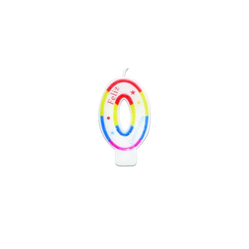 GENERICO - Vela De Numero 0 Multicolor 7cm