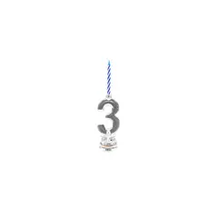 GENERICO - Vela De Numero 3 Luminosas 13cm