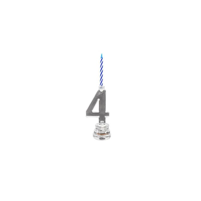 GENERICO - Vela De Numero 4 Luminosas 13cm