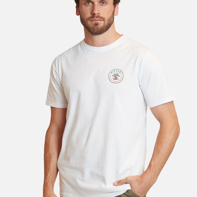 RIP CURL - Polera Made For The Search Tee Blanco Hombre Rip Curl