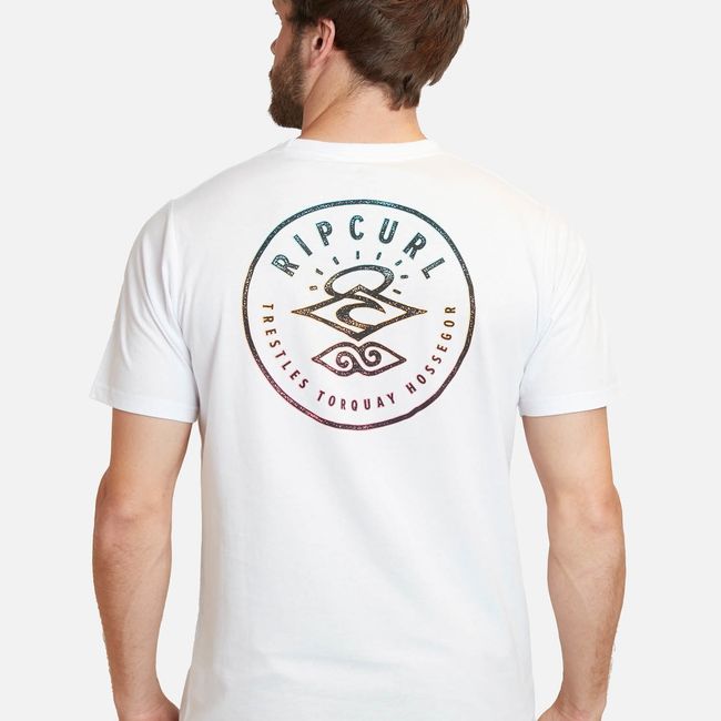 RIP CURL - Polera Made For The Search Tee Blanco Hombre Rip Curl