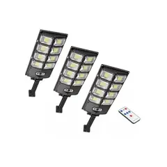 GENERICO - Pack X3 Focos Solares Potente Led Con Sensor Exterior 200w