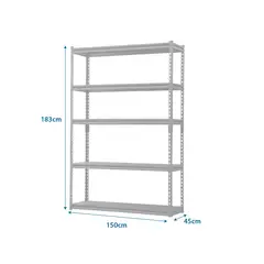 IGPRO - Estante Metálico 5 Repisas Acero 183x150x45cm Gris