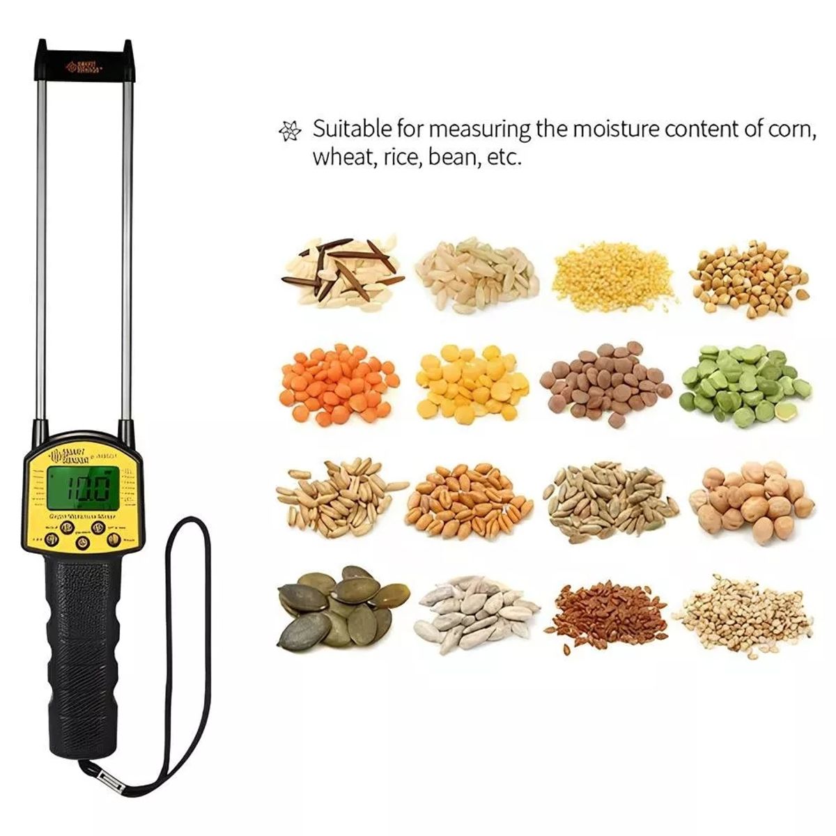 GENERICO - Medidor Humedad Digital Cereales Granos Maiz Trigo Ar991