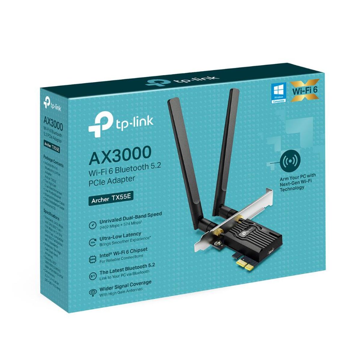 GENERICO - Archer Tx55e Adaptador Pciexpre Wi-fi 6 Bluetooth 5.2 Ax3000