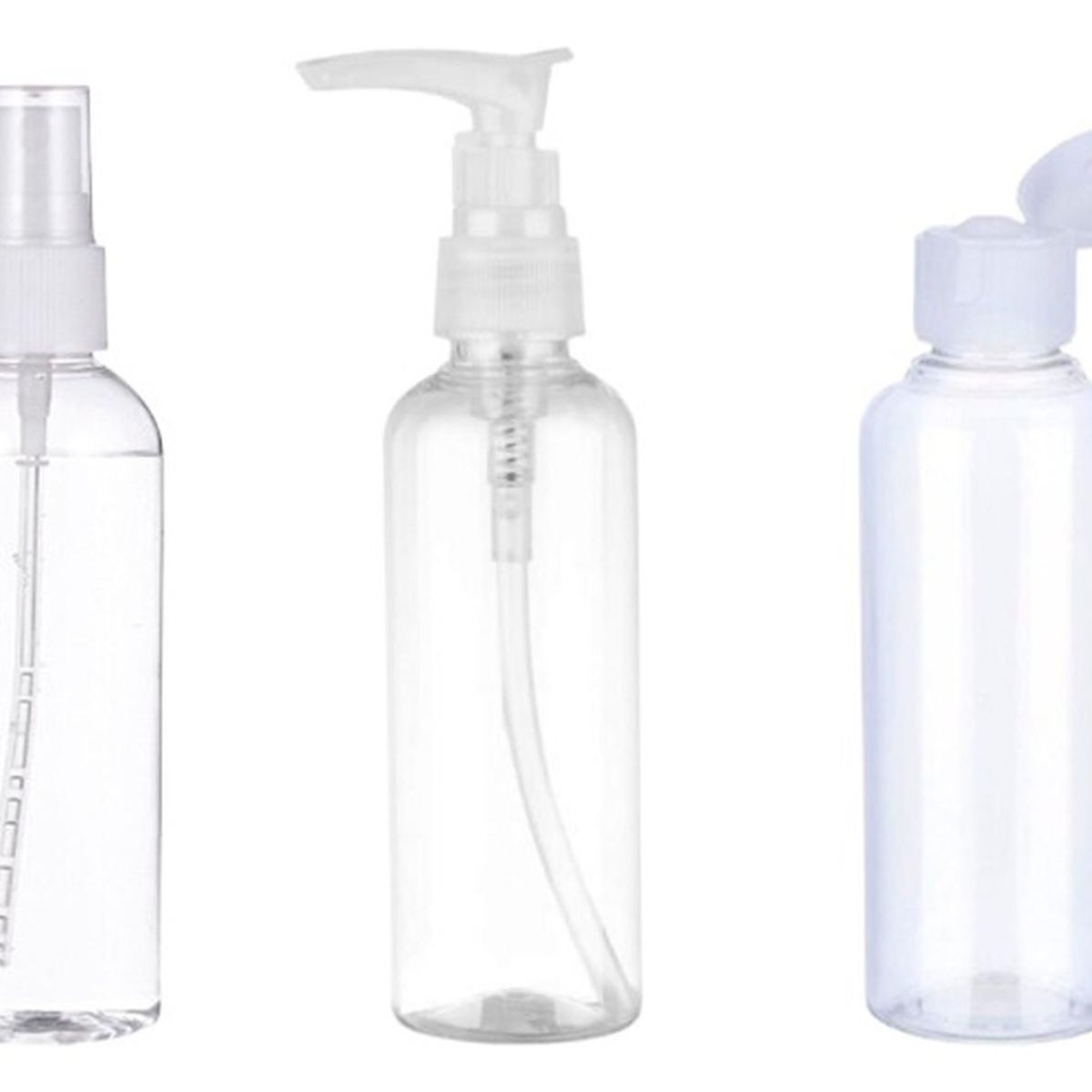 GENERICO - Set 3 Botella De Viaje Variedad 100 Ml Transparente