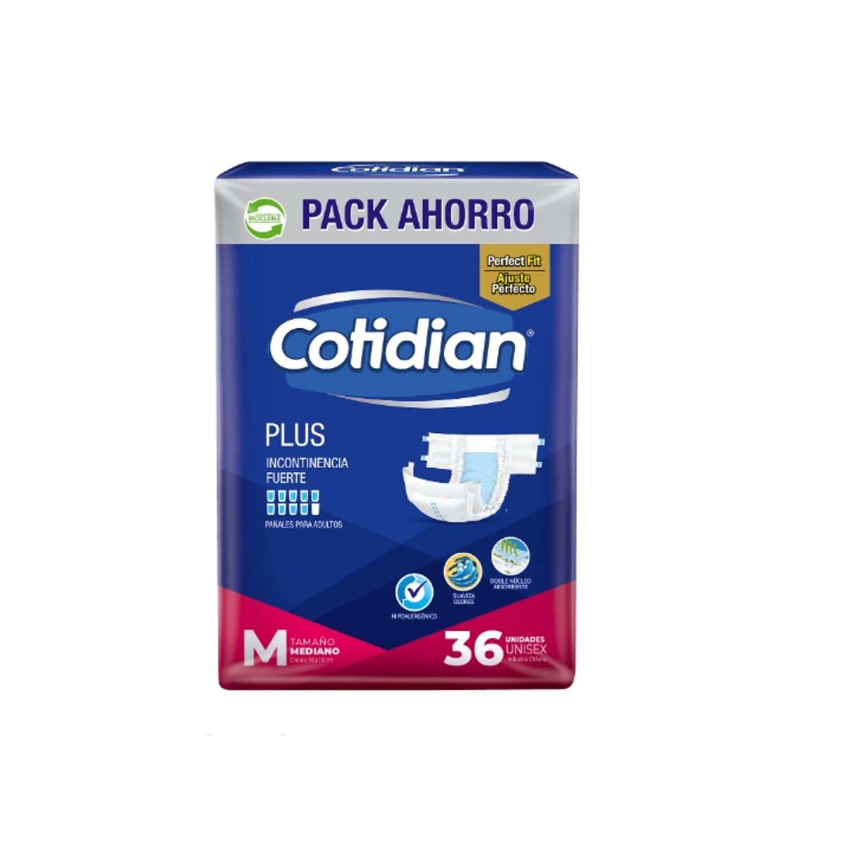 COTIDIAN - Pañales Cotidian Plus M 36 Und.