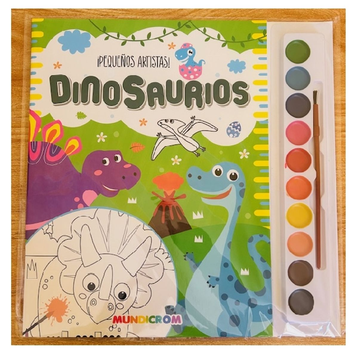 MUNDICROM - ¡Pequeños Artistas - Dinosaurios - Libro para Pintar con acuarelas - Mundicrom