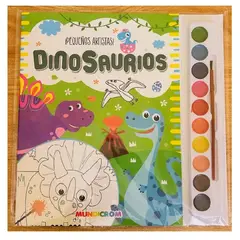 MUNDICROM - ¡Pequeños Artistas - Dinosaurios - Libro para Pintar con acuarelas -
