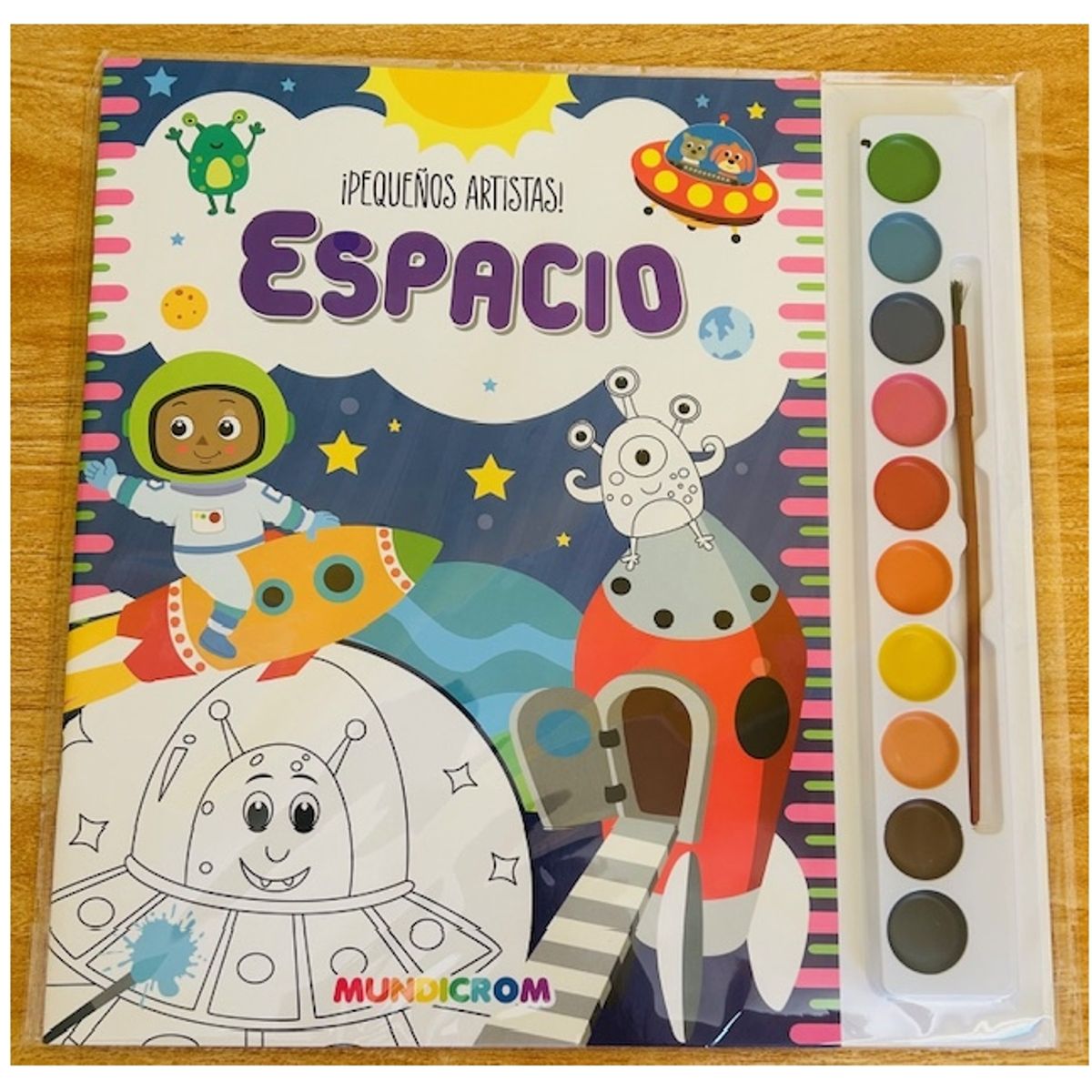 MUNDICROM - ¡Pequeños Artistas - Espacio - Libro para Pintar con acuarelas - Mundicrom