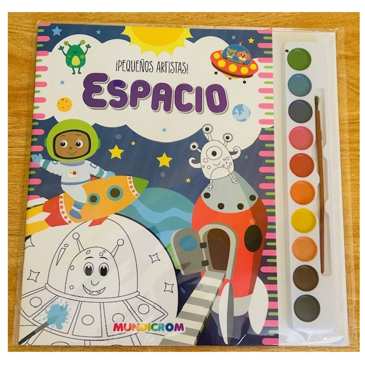 MUNDICROM - ¡Pequeños Artistas - Espacio - Libro para Pintar con acuarelas - Mundicrom