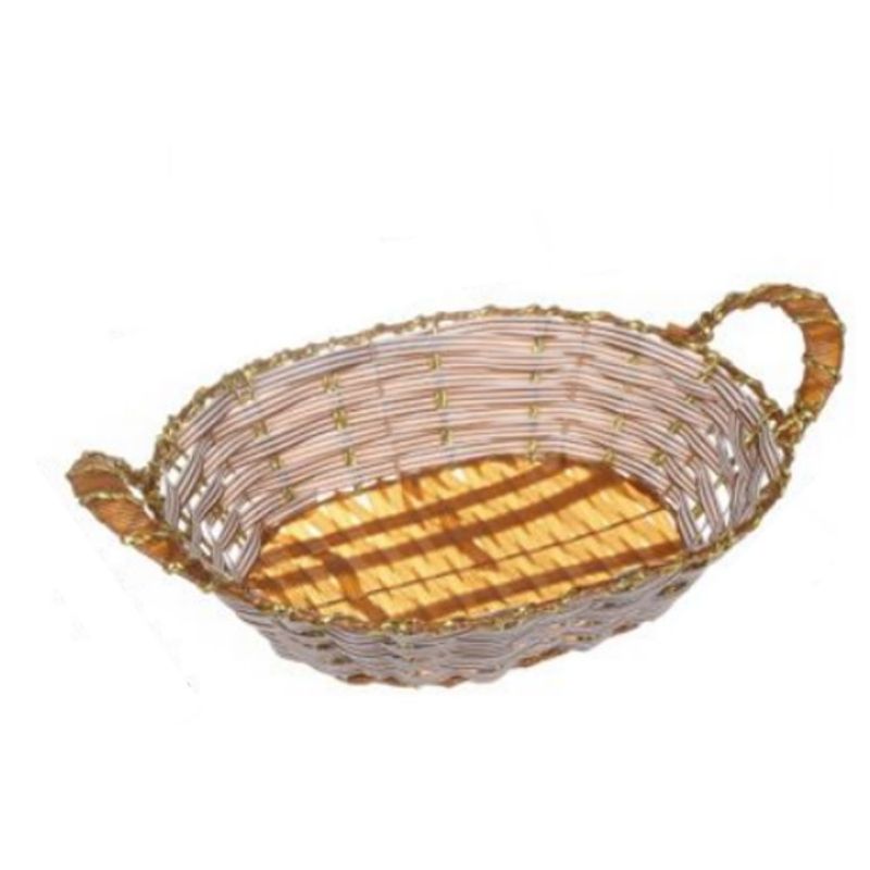 GENERICO - CESTA CANASTO DE MIMBRE DECORATIVO 39 X 25 X 6CM