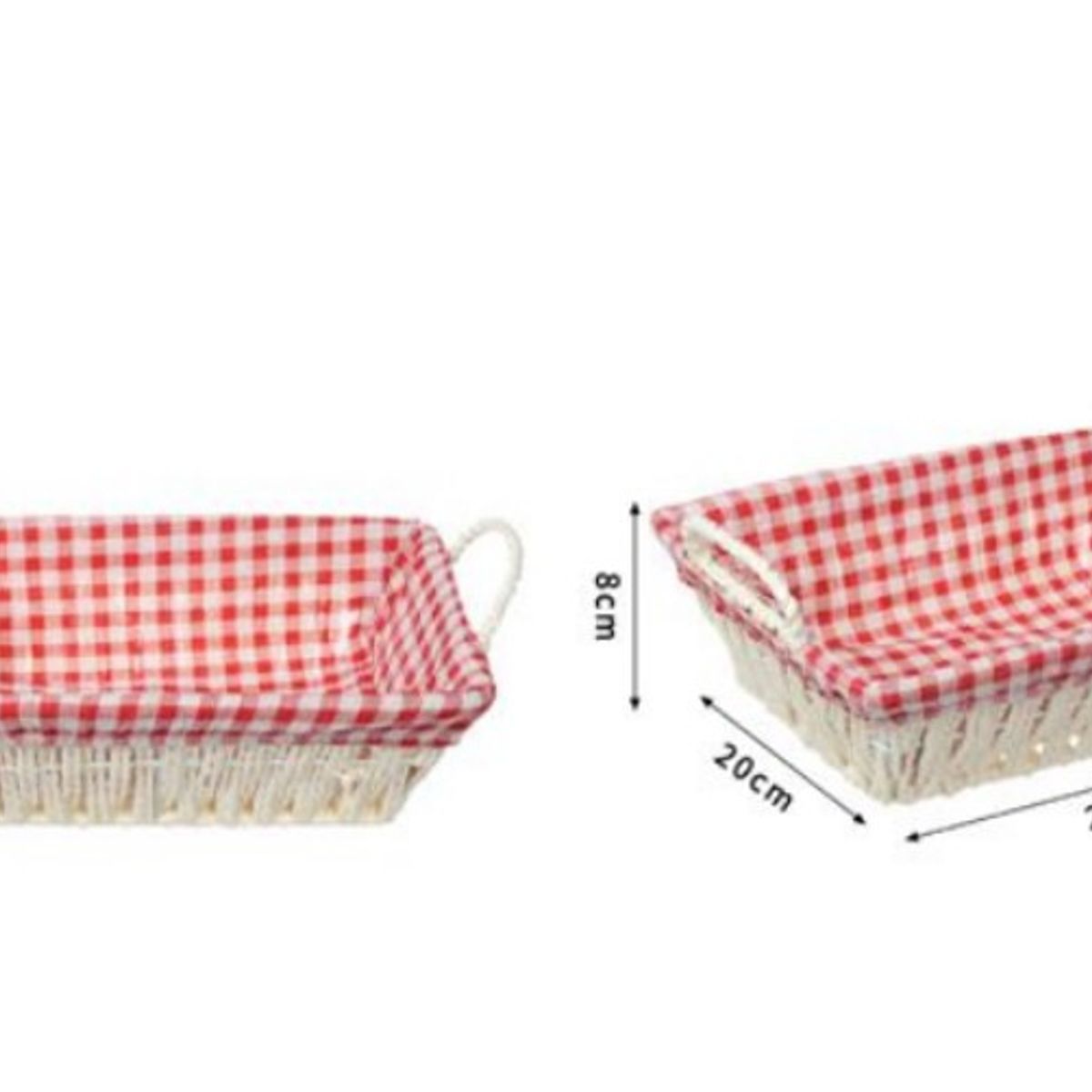 GENERICO - CESTA CANASTO DE MIMBRE DECORATIVO  TELA INTERIOR 27X 20X 8CM 50247