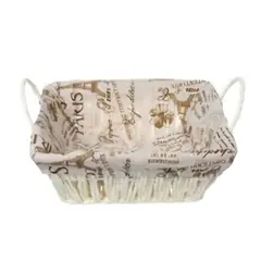 GENERICO - CESTA CANASTO DE MIMBRE DECORATIVO TELA INTERIOR 23X 23X 8CM 50253
