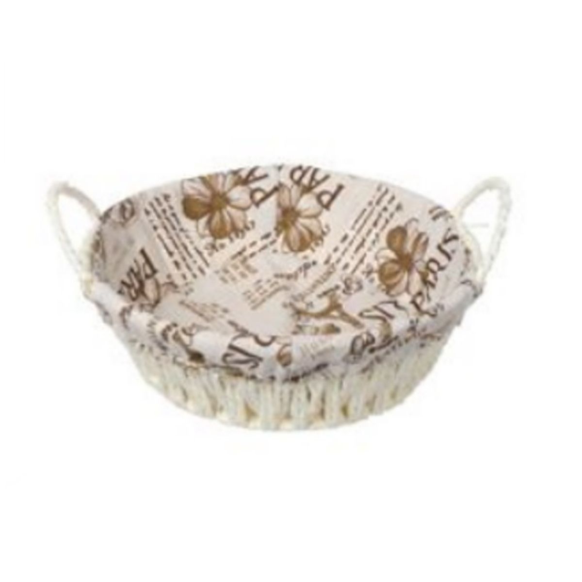 GENERICO - CESTA CANASTO DE MIMBRE DECORATIVO TELA INTERIOR  27X 21CM 50254