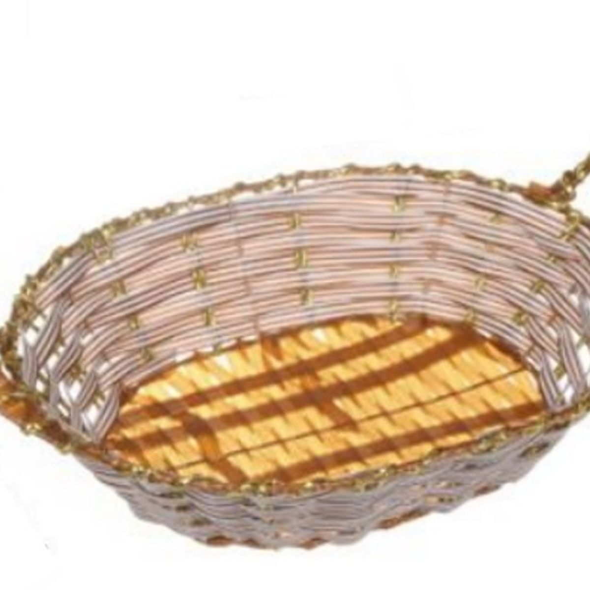 GENERICO - CESTA CANASTO DE MIMBRE DECORATIVO 39 X 25 X 6CM