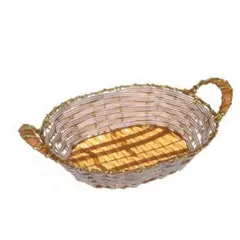 GENERICO - CESTA CANASTO DE MIMBRE DECORATIVO 39 X 25 X 6CM