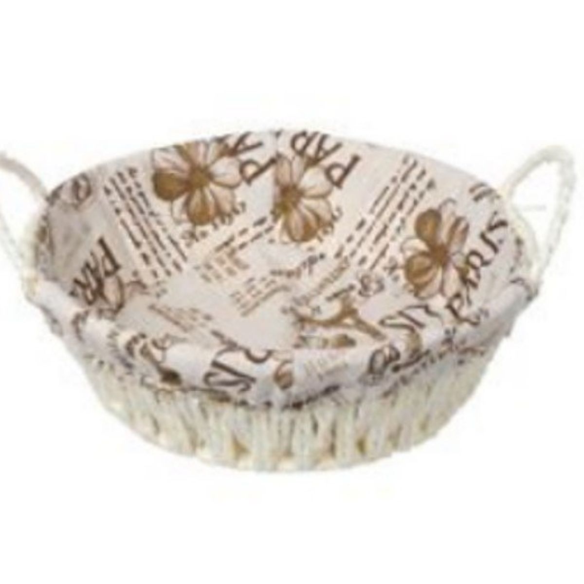 GENERICO - CESTA CANASTO DE MIMBRE DECORATIVO TELA INTERIOR  27X 21CM 50254