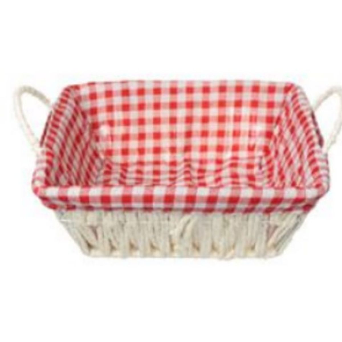 GENERICO - CESTA CANASTO DE MIMBRE DECORATIVO TELA INTERIOR 23X 23X 8CM 50249