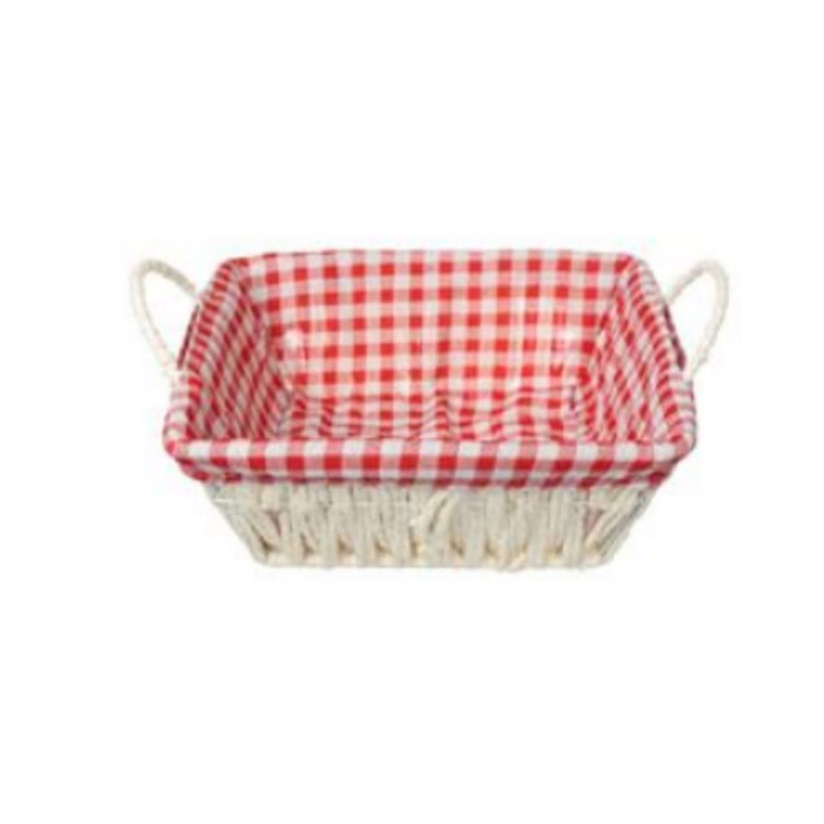 GENERICO - CESTA CANASTO DE MIMBRE DECORATIVO TELA INTERIOR 23X 23X 8CM 50249