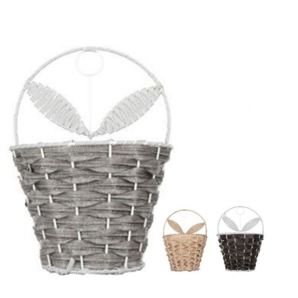 GENERICO - CESTA CANASTO DE MIMBRE DECORATIVO 23x16CM