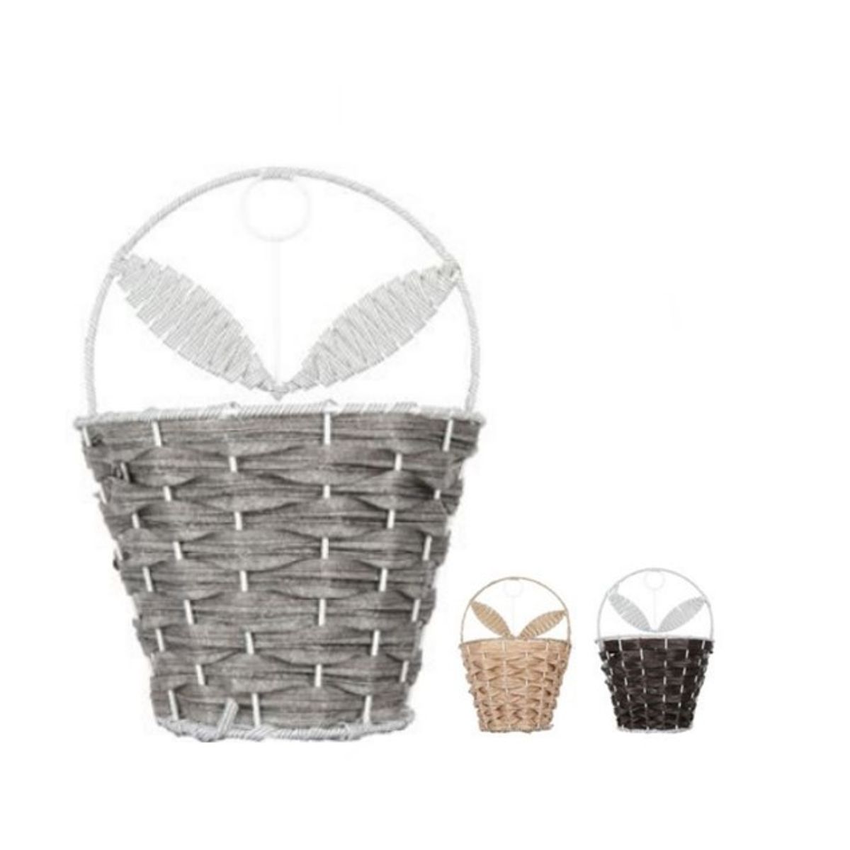 GENERICO - CESTA CANASTO DE MIMBRE DECORATIVO 23x16CM