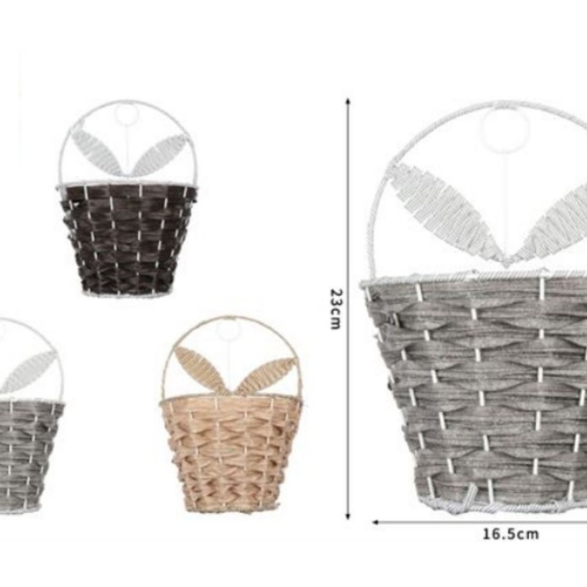 GENERICO - CESTA CANASTO DE MIMBRE DECORATIVO 23x16CM