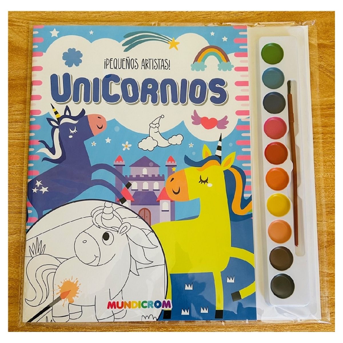 MUNDICROM - ¡Pequeños Artistas - Unicornios - Libro para Pintar con acuarelas - Mundicrom