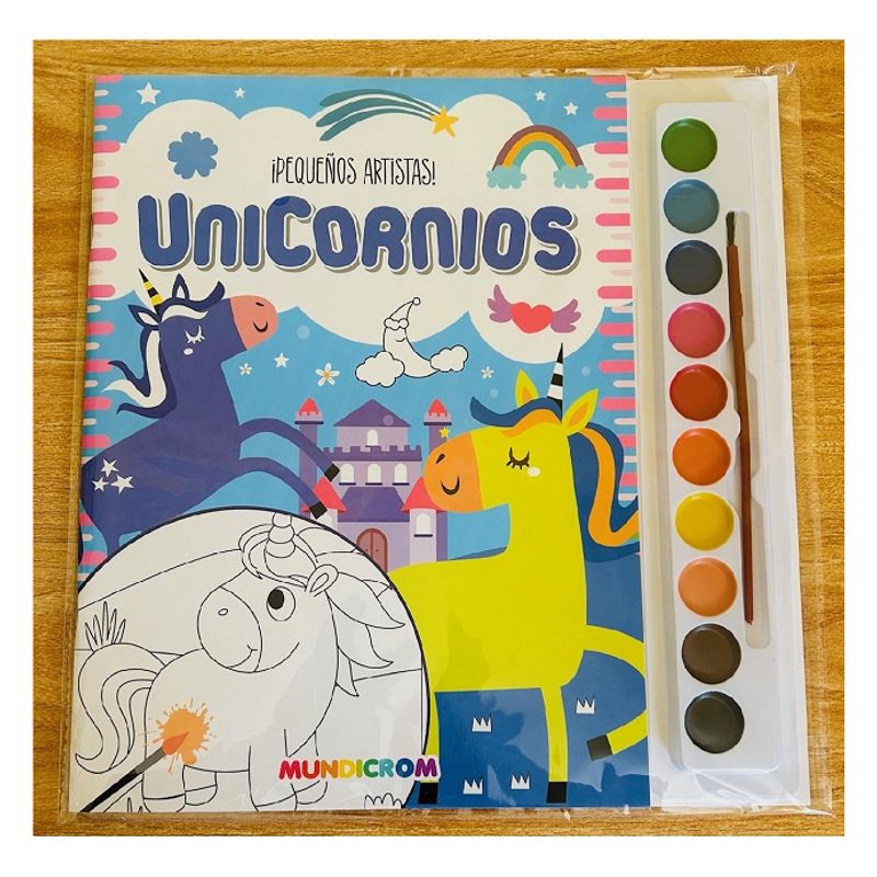 MUNDICROM - ¡Pequeños Artistas - Unicornios - Libro para Pintar con acuarelas - Mundicrom