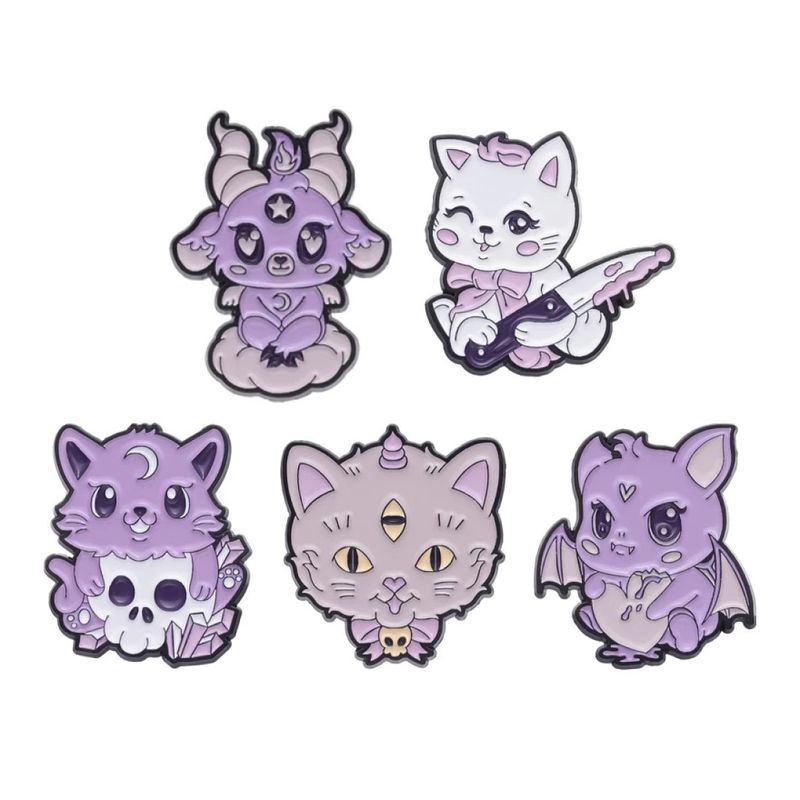 GENERICO - set pines broches broches animalitos cute del mal kawaii