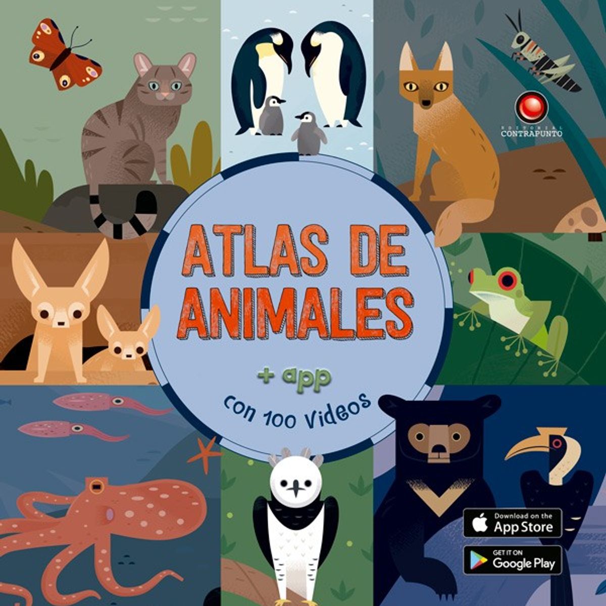 EDITORIAL CONTRAPUNTO - Atlas Animado - Atlas De Animales (Con App)