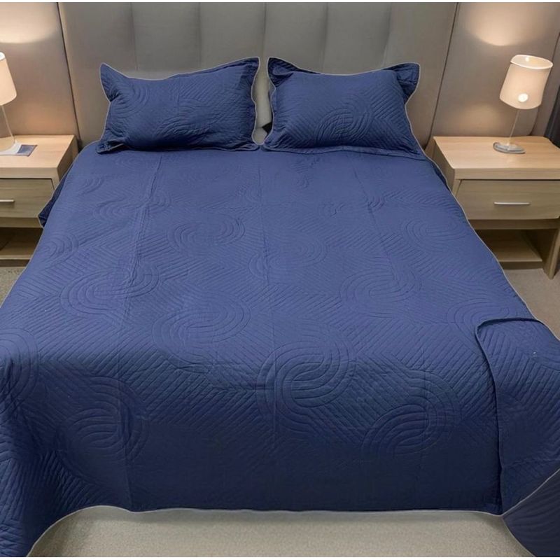 GENERICO - Cubrecama Quilt de delgado Verano 2.0 Plaza Azul UNICOLOR