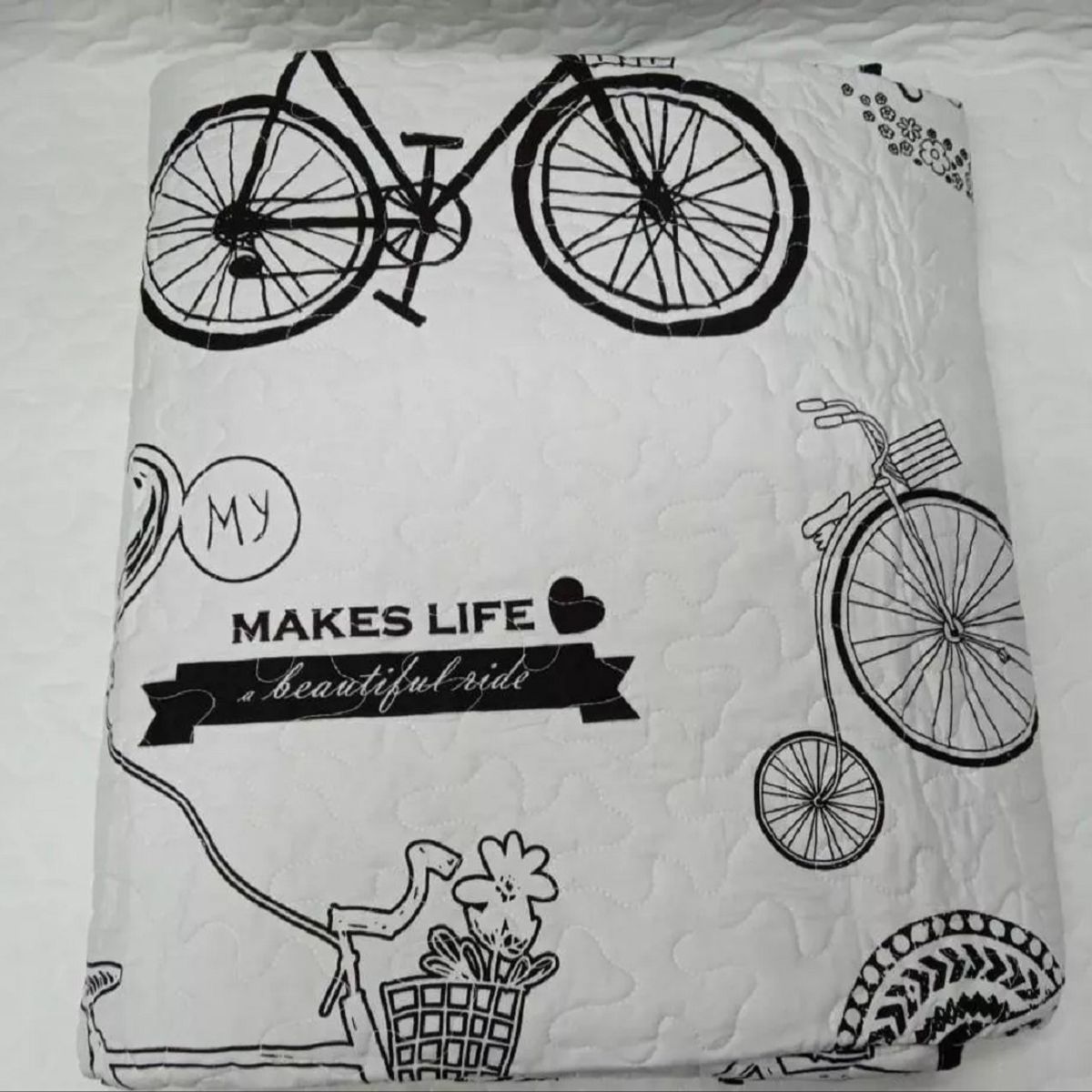 GENERICO - Cubrecama  DIANA 2 PLAZA Quilt delgado de Verano BICI BLANCO