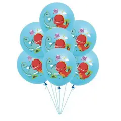 GENERICO - Globos Diseño Dinosaurios Color Celeste Latex