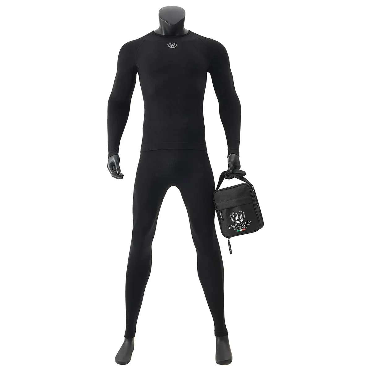 GIOVACCHINO - Pack Camiseta y Calza Deportiva Primera Capa Hombre + Bolso Regalo